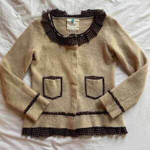 Polka Dot Wool Jacket Y2K Medium